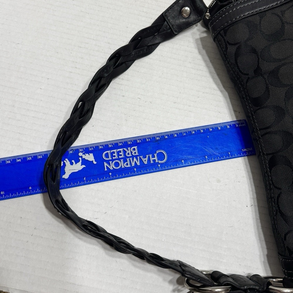 Y2K Coach Chelsea Flap Monogram Signature Canvas Turnkey Bag 11014 Boho Black - Picture 9 of 11